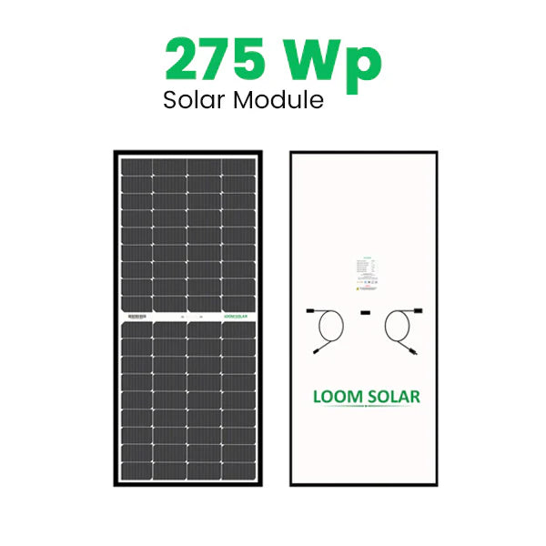 Loom Solar Mono PERC, Half Cut 275 Wp, 12 V Solar Panel for Inverter Battery Charging