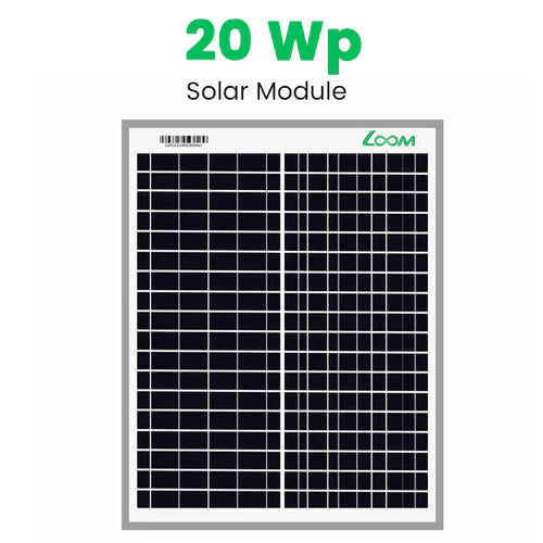 Loom Solar 20 Wp, 12 V PV Module for Small Battery Charging & DIY Projects