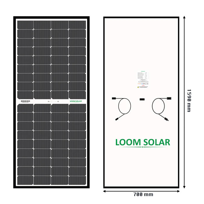 Loom Solar Mono PERC, Half-Cut 225 Wp, 12 V Solar Panel for Inverter Battery Charging