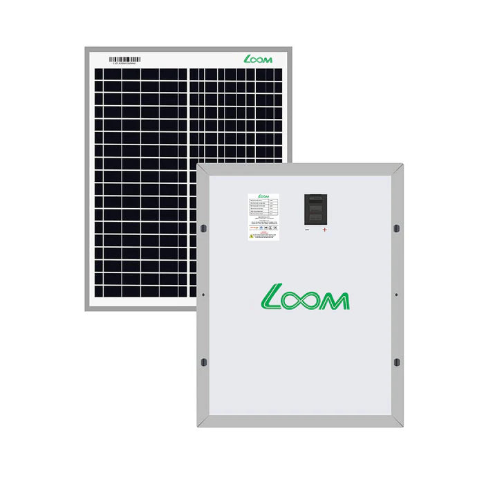 Loom Solar 20 Wp, 12 V PV Module for Small Battery Charging & DIY Projects