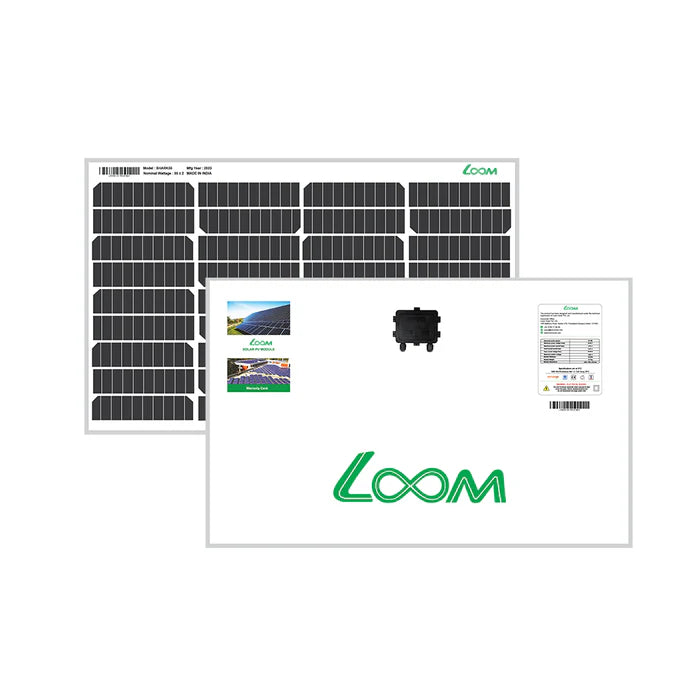 Loom Solar Mono PERC, Half Cut 55 Wp, 12 V Portable Solar Panel for Home Lighting System & DIY Projects