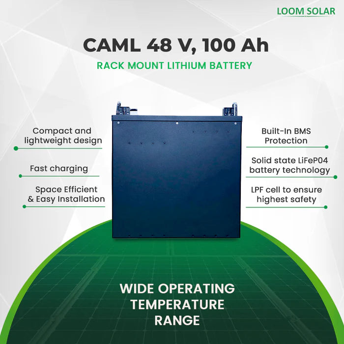 CAML 48 V 100 Ah, 5 kWh Lithium Battery - Rack Mount