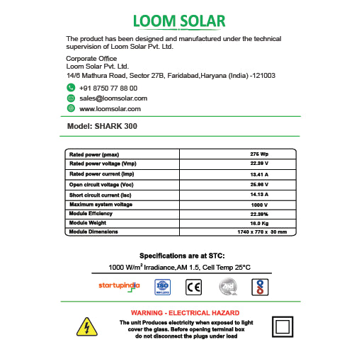 Loom Solar Panel 300 Wp - 12 V Module for Inverter Battery (80Ah-150Ah) Charging, Home Solar System (Pack of 2)