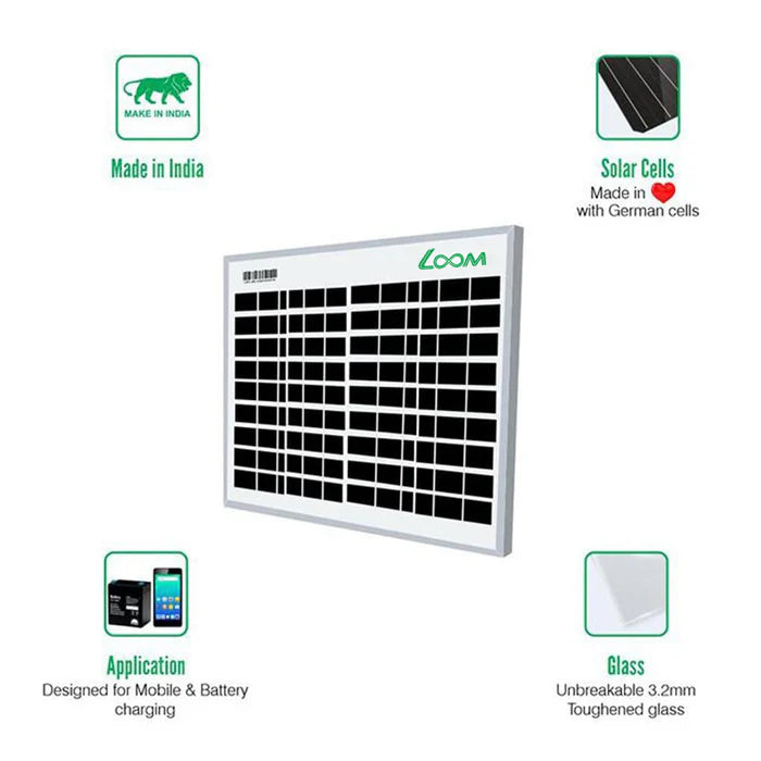 Loom Solar 10 Wp, 12 V PV Module for Mobile Charging